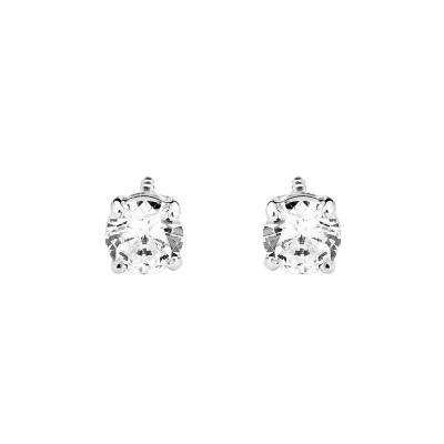 Afbeelding van Amor Oorstekers met zirkonium synth. 0,7 cm, zilver, levering in geschenkdoos sieraden, 9061914, Sterling kubische zirkonia, Zirkonia