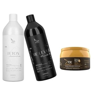Afbeelding van Zap Me Leva Braziliaans keratine behandeling 2x1L + Ztox mascara Regeneração olie Macadamia &amp; Chia 400g