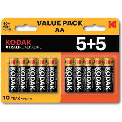 Afbeelding van Kodak XTRALIFE Alkaline AA Battery 10 (5+5 pack)