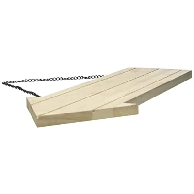 Image de Flèche en bois avec chaîne métal, 40x15 cm