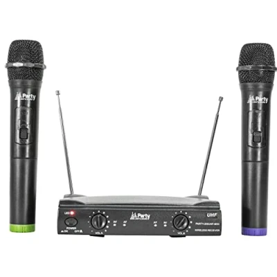 Afbeelding van PARTY Light &amp; Sound 200UHF 2 kanaals draadloos microfoonsysteem met handzenders