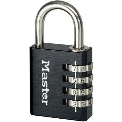 Afbeelding van MasterLock Hangslot 40mm zwart 4 cijfers beugel 26mm