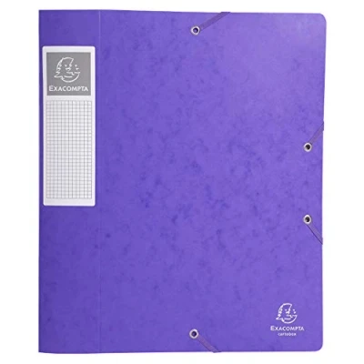 Afbeelding van Exacompta Art. Nr. 16015H 10 opbergdozen met elastieken Cartobox plat verpakt achterkant 6 cm kaart glanzend 7/10. 600g/m² afmetingen: 25 x 33 formaat A4 kleur: violet