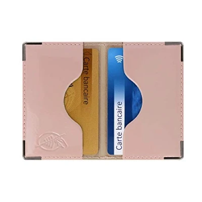 Afbeelding van Color Pop Kaarthouder (2) RFID Gemaakt in Frankrijk PVC gelakt Bankkaartbescherming Creditcardbeveiliging 9,7 x 6,5 cm, Old roze nagellak, klassiek