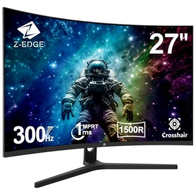 Afbeelding van Z Edge Gaming Monitor 27&quot; 300Hz (DP) 240Hz (HDMI) 1ms MPRT Full HD 1080P VA Panel 16:9, gebogen LED display, helderheid 250cd/m², FreeSync, HDR10, DisplayPort1.4 en HDMI2.0, VESA compatibel