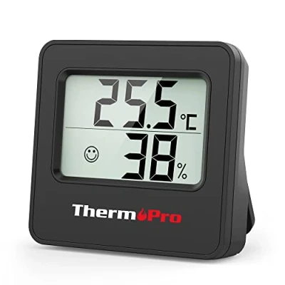 Afbeelding van ThermoPro TP157 digitale hygrometer binnenthermometer voor thuis, babykamer thermometer vochtigheidsmeter met temperatuurvochtigheidssensor en gezichtspicoon comfortindicator kas kantoor
