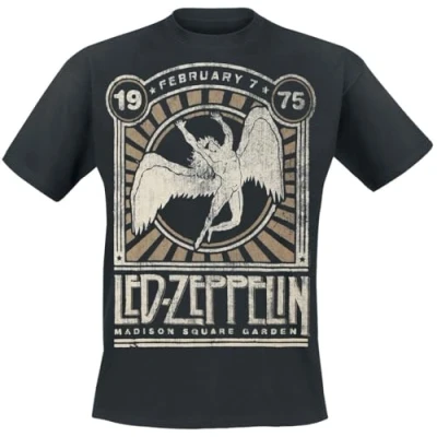 Afbeelding van Led Zeppelin Heren Tshirt XXL Madison Square Garden 1975 Zwart