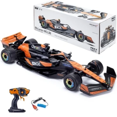 Afbeelding van McLaren F1 MCL36 op afstand bestuurde RC auto (schaal 1:14) 2,4 GHz afstandsbediening officieel gelicentieerd racewagenmodel Driver: Lando Norris &amp; Oscar Piastri Formule 1 Drive