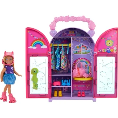 Image de Poupée et dressing chelsea coffret vêtements accessoires HXN03