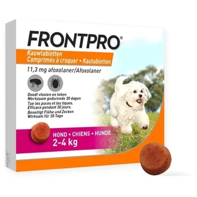 Afbeelding van Frontline Frontpro Kauwtabletten S 3 TBL Voor honden van 2 tot 4 kg