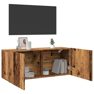 Afbeelding van vidaXL Tv meubel wandgemonteerd 100x30x41 cm oud houtkleurig