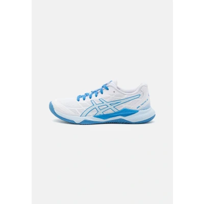 Afbeelding van Asics Geltactic 12 Volleybalschoenen, Dames, Maat: 41.5, White/light blue Textiel/ synthetisch