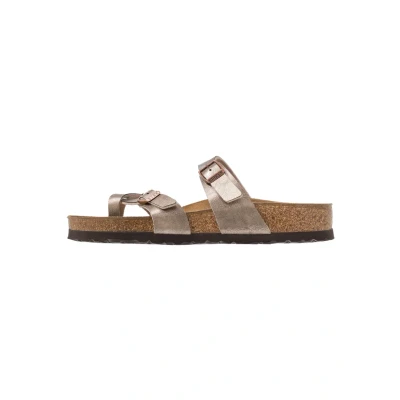 Afbeelding van Birkenstock Mayari Teensandalen, Dames, Maat: 37, Graceful taupe Hoogwaardig imitatieleer
