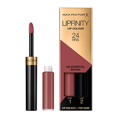 Afbeelding van Max Factor Lipfinity Lip Colour 2 step Long Lasting lippenstift 350 Essential Brown