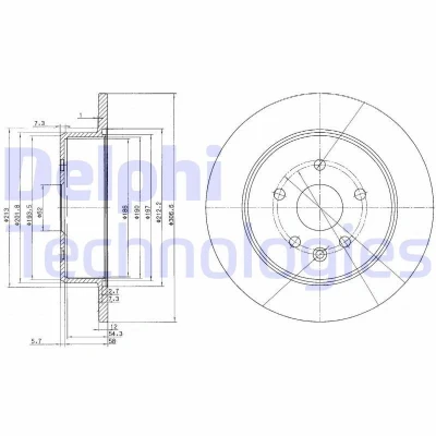 Afbeelding van DELPHI BG3907 Remschijf 307 12 5 volledig Geolied Semi finished Zonder wiellager, ABS sensorring LEXUS: IS I Saloon