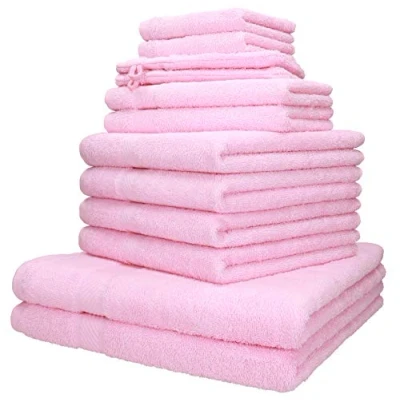 Afbeelding van Betz Set van 12 Palermo Handdoeken 2 Badlakens 4 Gastendoekjes Washandjes Badhandschoenen 100% Katoen Abrikooskleurig