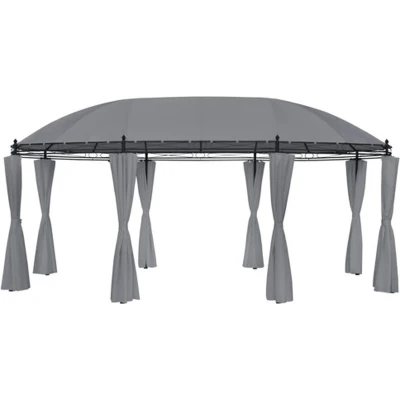 Afbeelding van Prieel met gordijnen 520x349x255 cm antracietkleurig