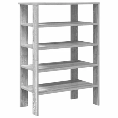 Afbeelding van Schoenenrek 61x32x87,5 cm bewerkt hout grijs sonoma eikenkleur