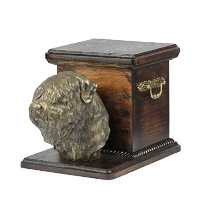 Afbeelding van Elegante urn hond voor hondenas met bust van een Zwarte Russische Terrier