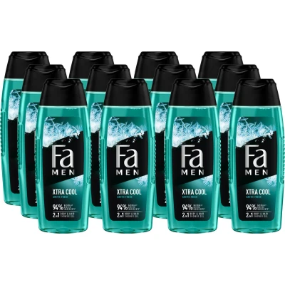 Afbeelding van 6x Fa Men Douchegel en Shampoo Extreme Cool 250 ml