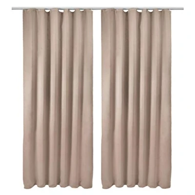 Afbeelding van Beautissu Amelie BK Set van 2 Verduisterende Gordijnen met Plooiband Kant en Klaar 140x245cm Zand
