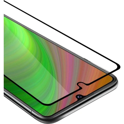 Afbeelding van Cadorabo Screenprotector geschikt voor Honor 9A Volledig scherm pantserfolie Beschermfolie in TRANSPARANT met ZWART Gehard (Tempered) display beschermglas 9H hardheid 3D Touch