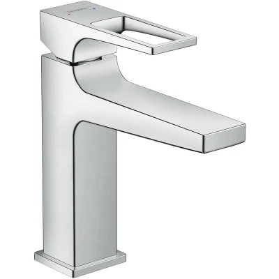 Afbeelding van hansgrohe Metropol ééngreeps wastafelmengkraan 110 met beugelgreep trekwaste chroom
