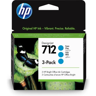 Afbeelding van HP 3ED77A (nr 712) Cyaan 3 pack Inktcartridge