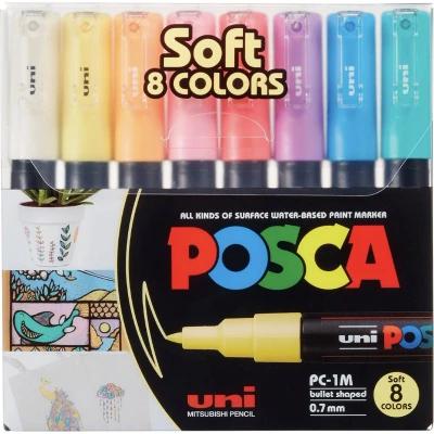 Afbeelding van Posca PC1MC Extra Fine Bullet Tip Pen Soft Colors, 8 pc