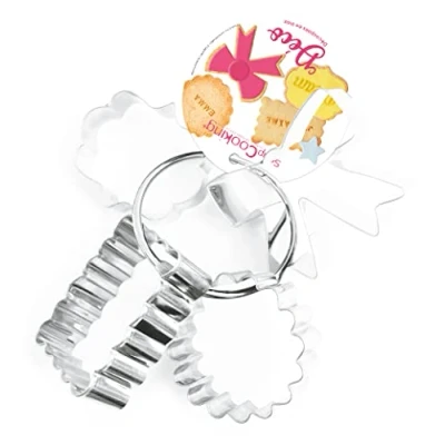 Afbeelding van Set van 4 uitsteekvormen op hanger &quot;Deco&quot; uitsteekvormpjes voor gebak, koekjes, decoratie 2078