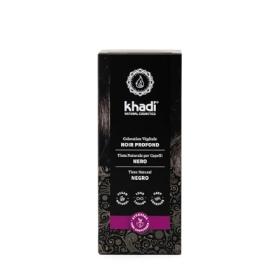 Image de khadi noir Coloration Végétale, Colore tes cheveux d&#039;un profond et mystérieux, sans teinte bleue, 100% végétal, naturel &amp; végétalien, Cosmétiques naturels certifiés, 100g