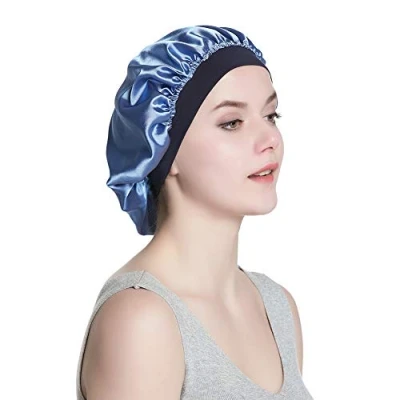 Afbeelding van Alnorm Tulband dames satijnen muts blauw