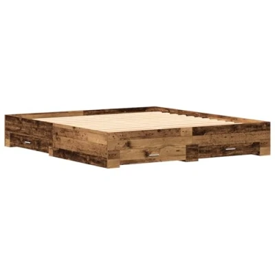 Afbeelding van vidaXL Bedframe met Lades Oud Hout 180x200 cm Engineered