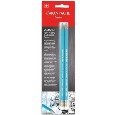 Afbeelding van Caran d&#039;Ache Sketcher non photo blue pencil 2 stuks