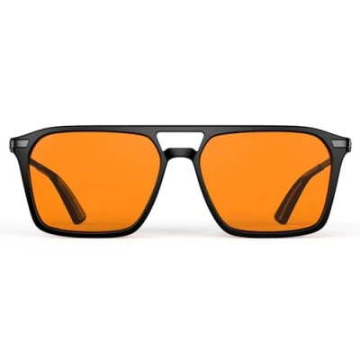 Afbeelding van Goiteia 100% oranje blauwlichtbril, amberkleurige gamingbril voor een betere nachtrust, vermoeidheid van de ogen, lichtgevoelige mensen, veerscharnieren Nightfall frame