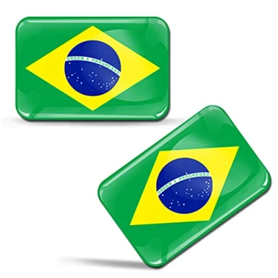 Afbeelding van SkinoEu® 2 x 3D stickers Braziliaanse vlag F 184