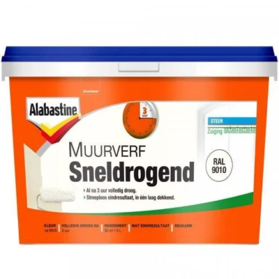 Afbeelding van Alabastine Muurverf Sneldrogend RAL 9010 voor binnen