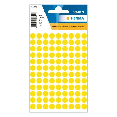 Image de 540 Etiquettes rondes 8mm Herma Jaune