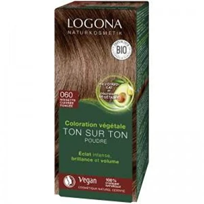 Afbeelding van LOGONA Naturkosmetik Voedende plantaardige haarverf, veganistisch poeder met biologische henna voor intensieve kleur en glans, in amberbruin (bruin), 1 x 100 g