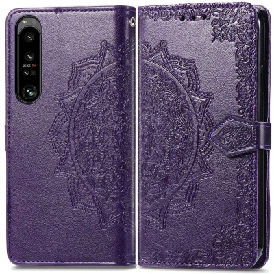 Afbeelding van iMoshion Hoesje Geschikt voor Sony Xperia 1 IV Met Pasjeshouder Mandala Bookcase Paars