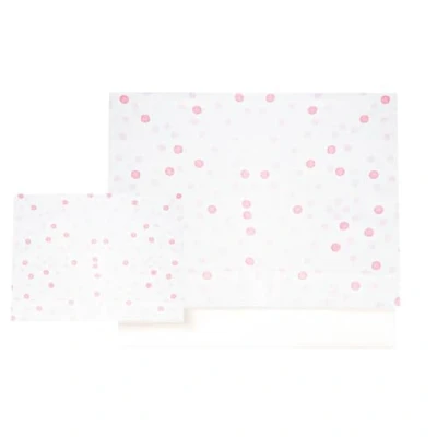 Afbeelding van Various Beddengoed voor wieg, 60 x 120 cm, beddengoed, 100% extra zacht katoen, gekoeld in Europa, (onderkant + laken kussensloop) met maanprint, roze/wit