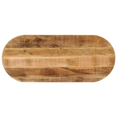 Afbeelding van Tafelblad ovaal 140x60x2,5 cm massief ruw mangohout