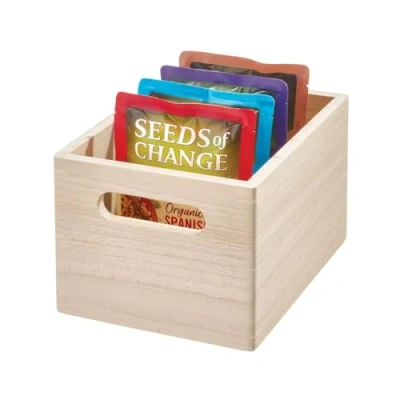 Afbeelding van iDesign Opbergbox met Handgrepen, 19 x 25.5 15 cm, Paulownia Hout,