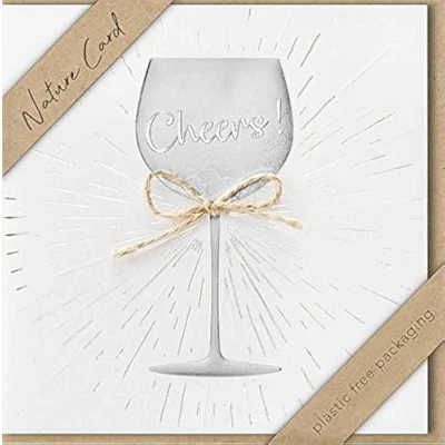 Afbeelding van bsb Cheers kaart kraftpapier met geweldig motief duurzame envelop cadeau voor beste vriendin of vriend liefdes en vriendschapskaart 15,5 x cm
