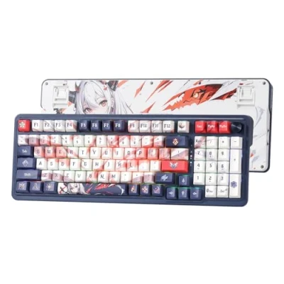 Afbeelding van Redragon K686 PRO RGB gaming toetsenbord met 98 toetsen, draadloze afdichting, mechanisch anime 3 modi, hot swappable stekker, speciale draaiknopbediening en geluidsabsorberende pads