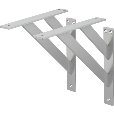 Afbeelding van Plankdrager set van 2 240x240 mm zwart aluminium ML design