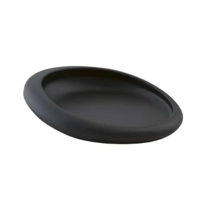 Afbeelding van Gedy Zwart, G Iside Badkamer Zeepbakje, Productafmetingen en gewicht: 2,9 x 15,2 11,5 cm &amp; 0,15 kg, stevige zeepbakje gemaakt van hars zand, R&amp;S ontwerp, uniek