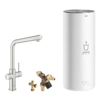 Afbeelding van Grohe Red duo keukenkraan L uitloop en combi boiler Supersteel