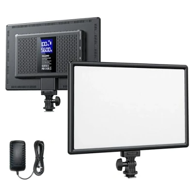 Afbeelding van RALENO Led videolamp 19,5 W Ingebouwde 2 x 4000 mAh batterij CRI95+ 3200K 5600K
