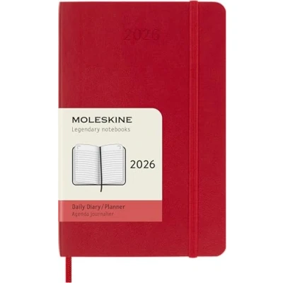 Afbeelding van Moleskine 12 Maanden Agenda 2026 Dagelijks Pocket Zachte Kaft Rood